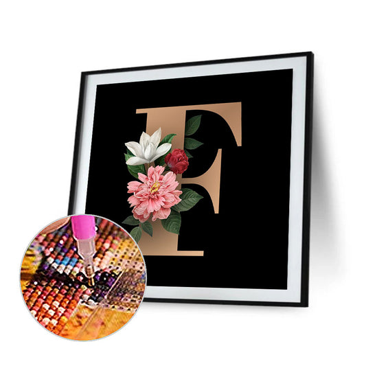 Alphabet Flower - Full Round Drill Diamond Painting 50*50CM