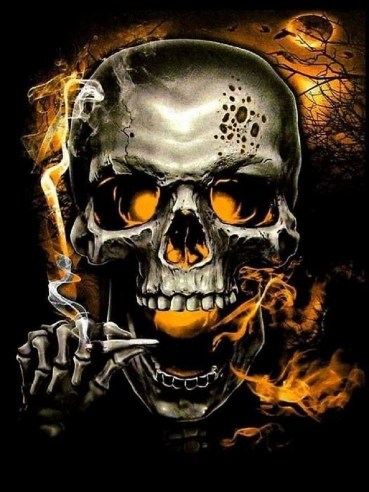 Skull - Full Round Drill Diamond Painting 30*40CM