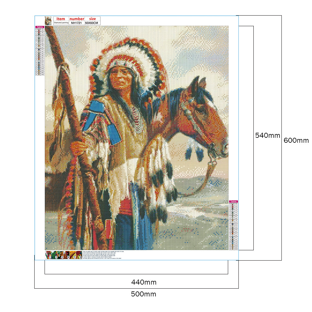 Indians - Full Round Drill Diamond Painting 50*60CM