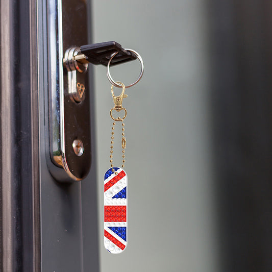 1pc Letter Crystal Diamond Painting Acrylic Keychain DIY Key Ring Pendant