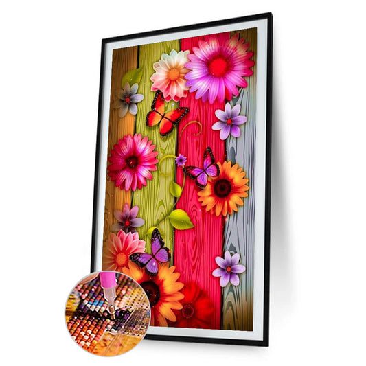 Rose Butterfly - Full Round Drill Diamond Painting 40*70CM