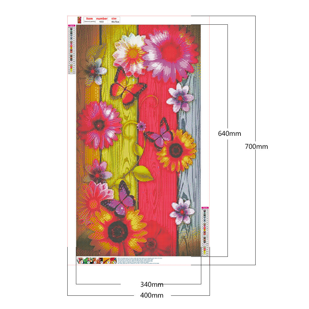 Rose Butterfly - Full Round Drill Diamond Painting 40*70CM