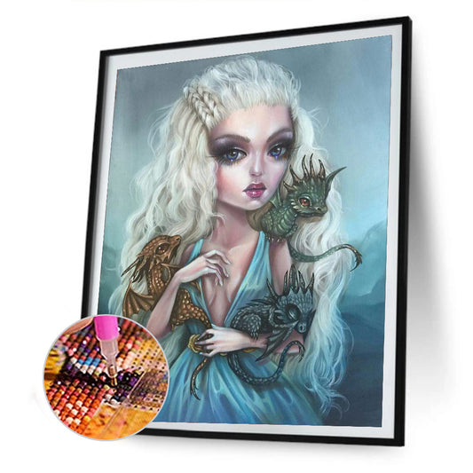 Heavy Makeup Woman - Full Round Drill Diamond Painting 30*40CM