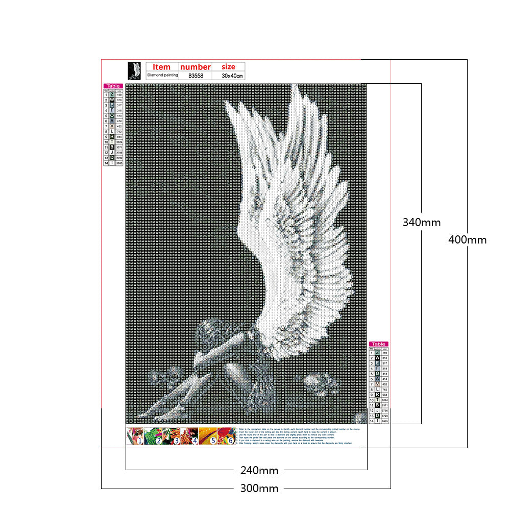 Winged Angel - Full Round Drill Diamond Painting 30*40CM