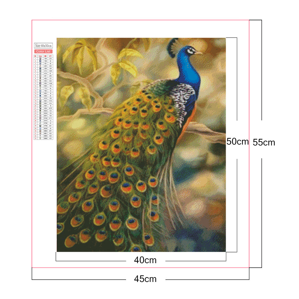 Peacock - Full Square Drill Diamond Painting 40*50CM