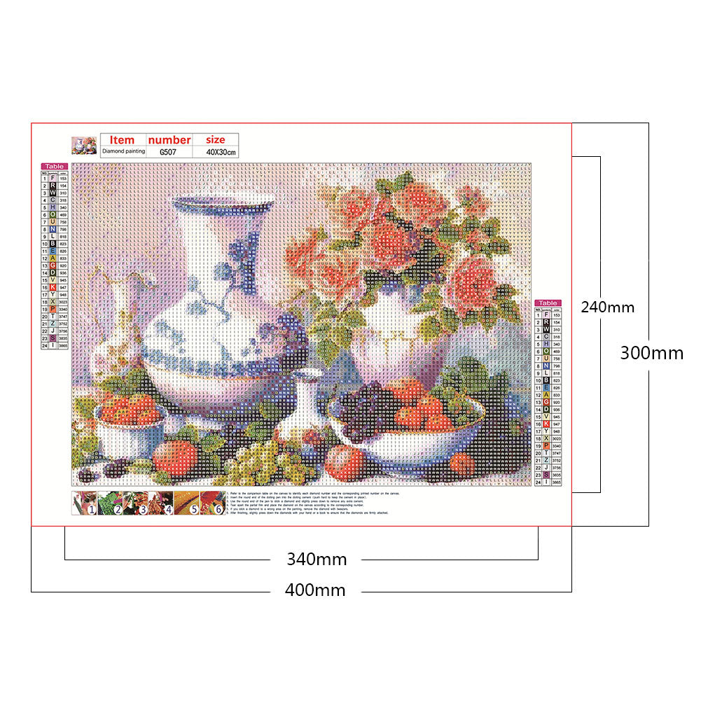 Vase Bouquet - Full Round Drill Diamond Painting 40*30CM