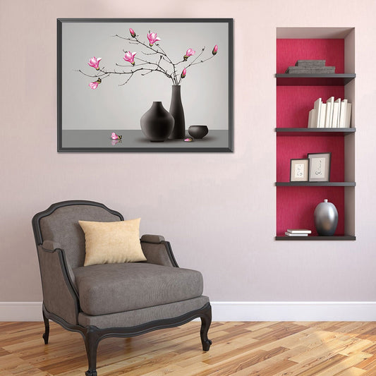 Magnolia Vase - 11CT Stamped Cross Stitch 60*46CM