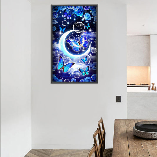 Moon And Butterfly - Full Round Drill Diamond Painting 40*70CM