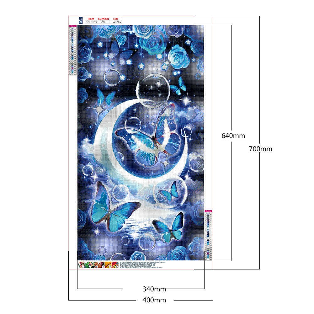 Moon And Butterfly - Full Round Drill Diamond Painting 40*70CM