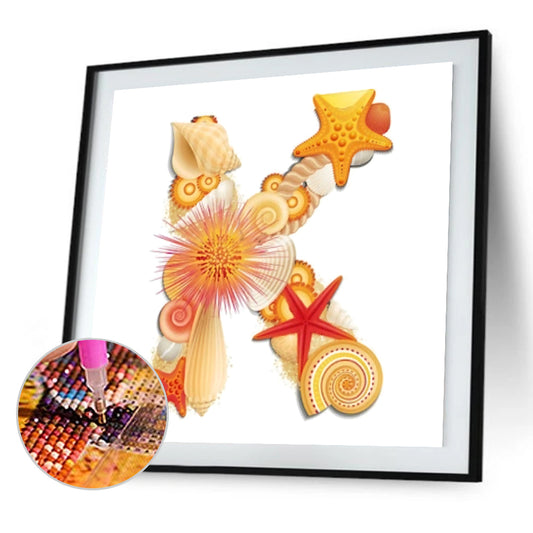 Letter K - Full Round Drill Diamond Painting 30*30CM