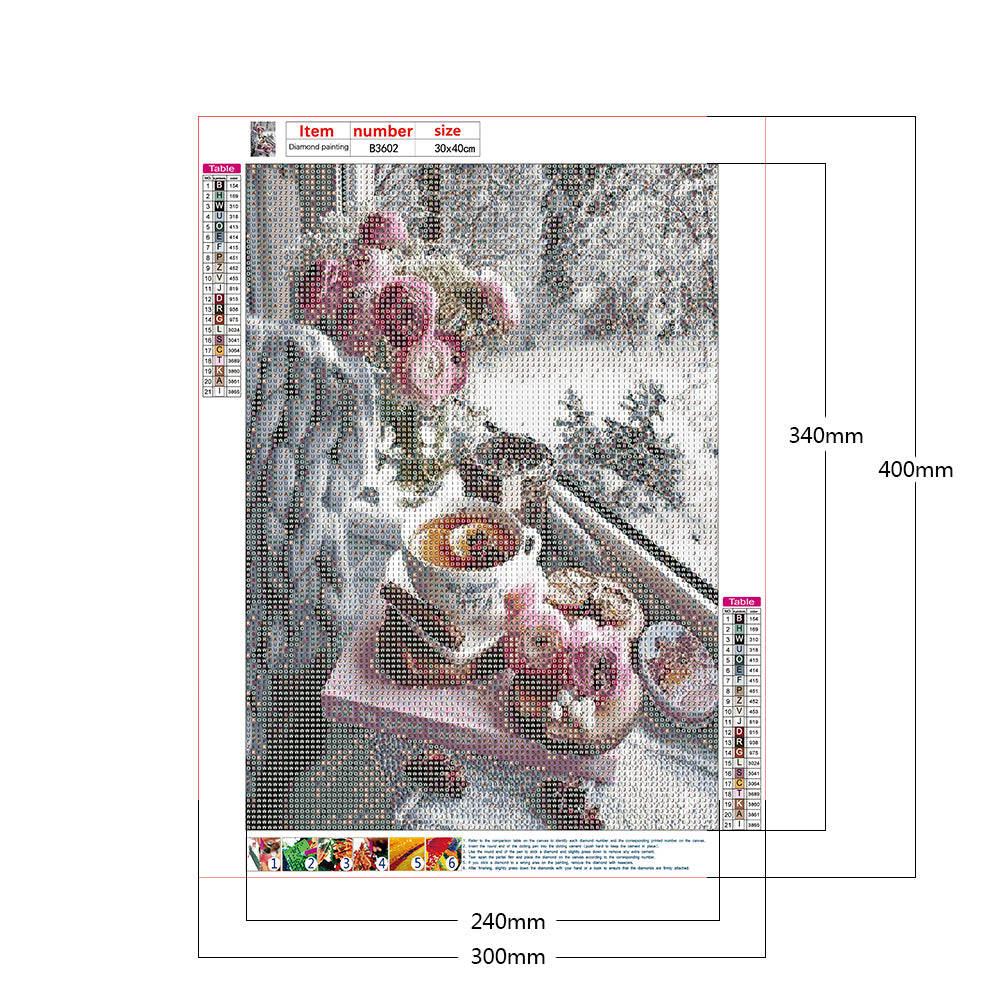 Flower - Full Round Drill Diamond Painting 30*40CM