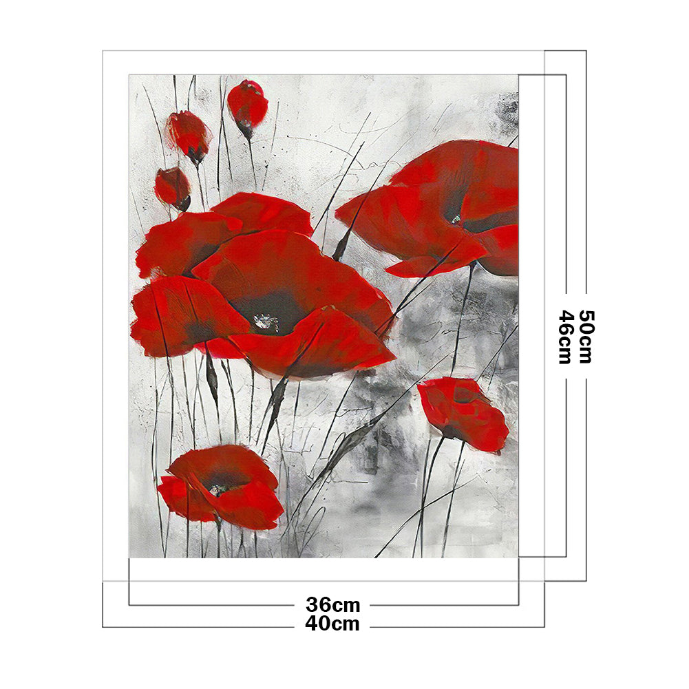 Red Poppy - 11CT Counted Cross Stitch 40*50CM