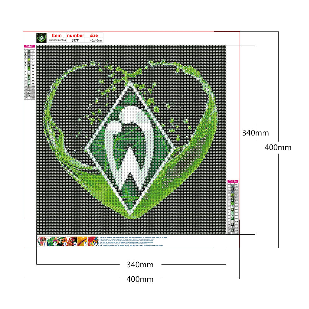 Werder Bremen Football Team Logo - Full Round Drill Diamond Painting 40*40CM