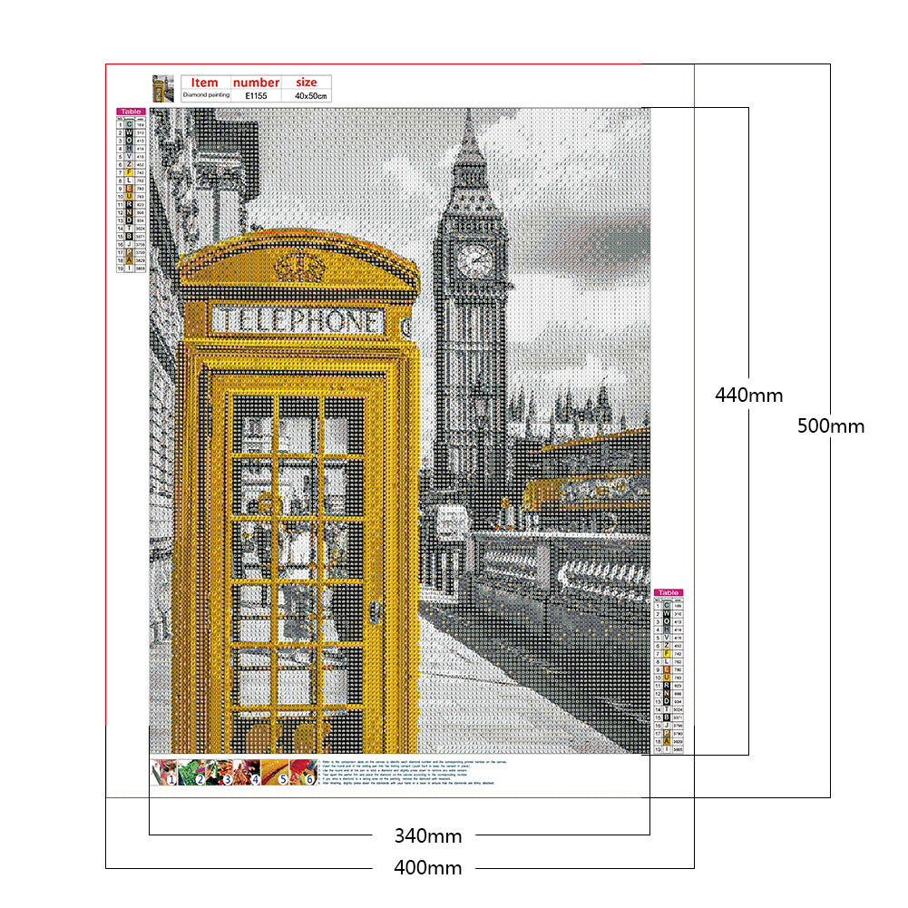 Telephone Booth - Full Round Drill Diamond Painting 40*50CM