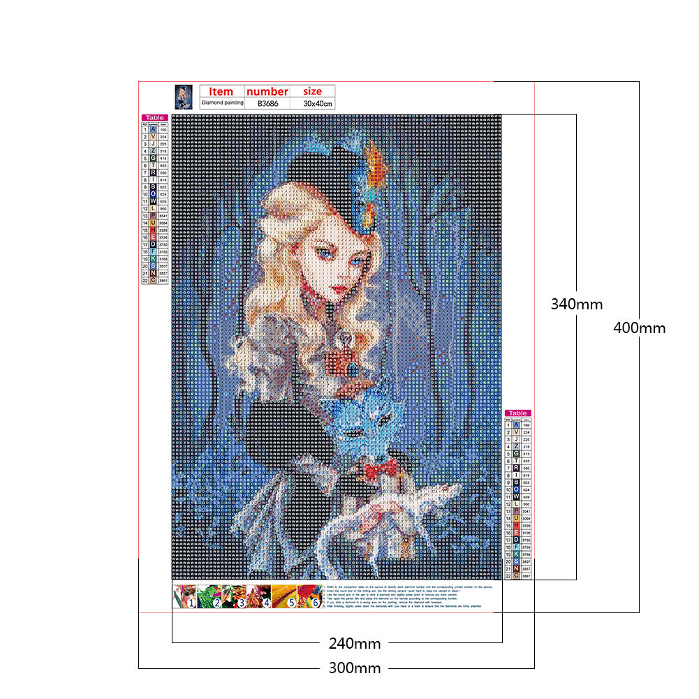 Heavy Makeup Woman - Full Round Drill Diamond Painting 30*40CM