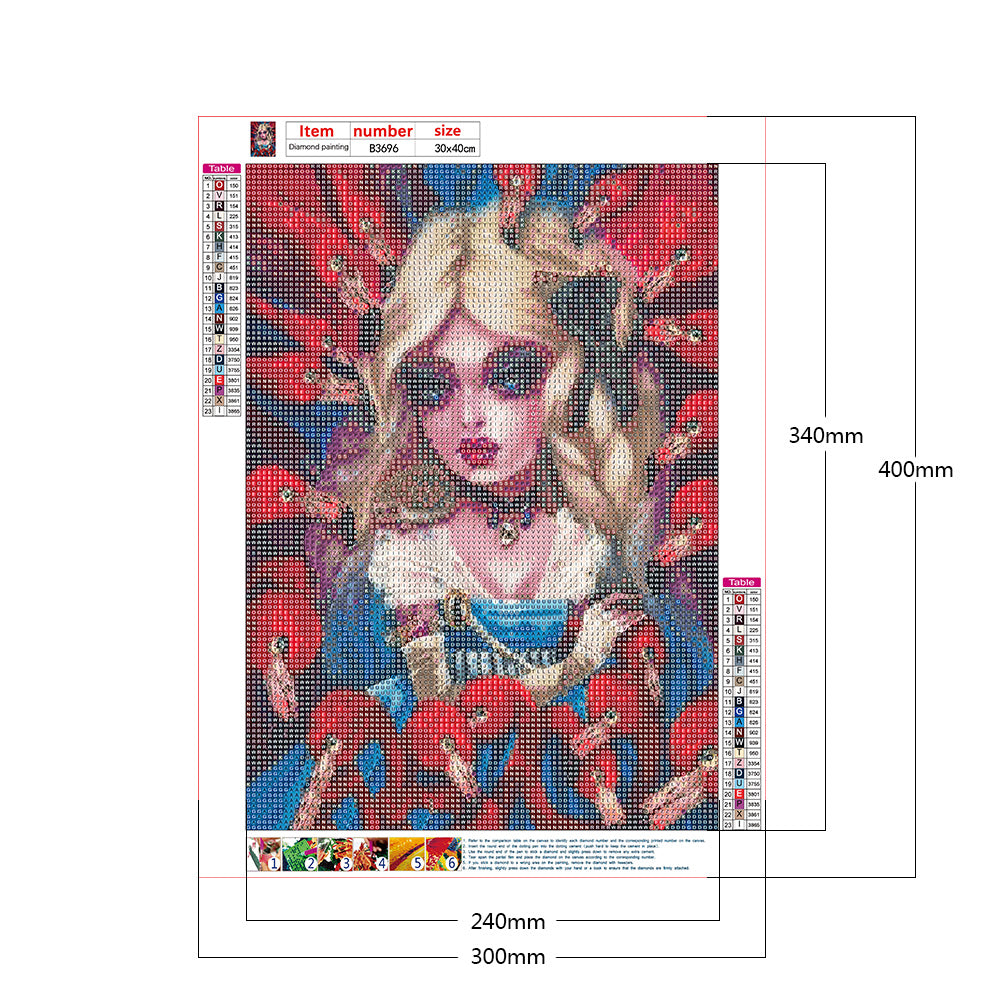 Heavy Makeup Woman - Full Round Drill Diamond Painting 30*40CM