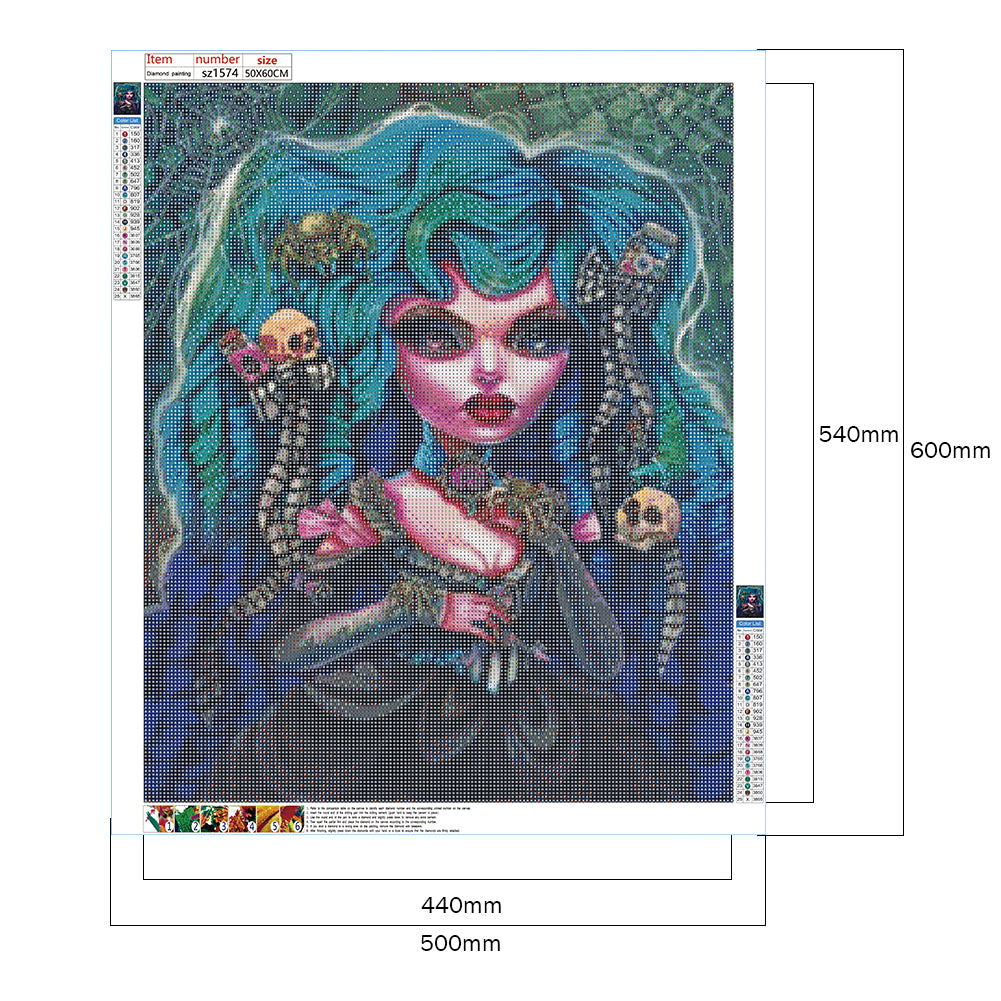 Gothic Woman - Full Round Drill Diamond Painting 50*60CM