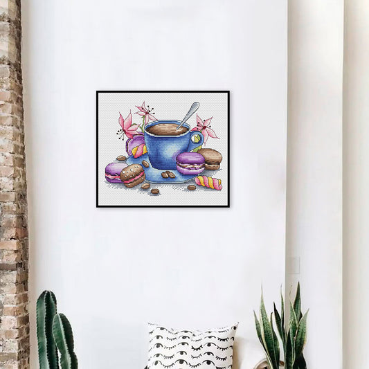 Coffee Cup Afternoon Tea - 11CT Stamped Cross Stitch 31*27CM
