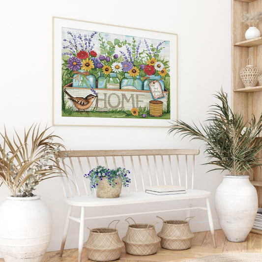 Family - 11CT Stamped Cross Stitch 50*40CM