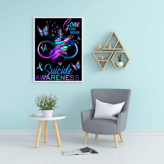 Purple English Butterfly - Full Round Drill Diamond Painting 50*60CM