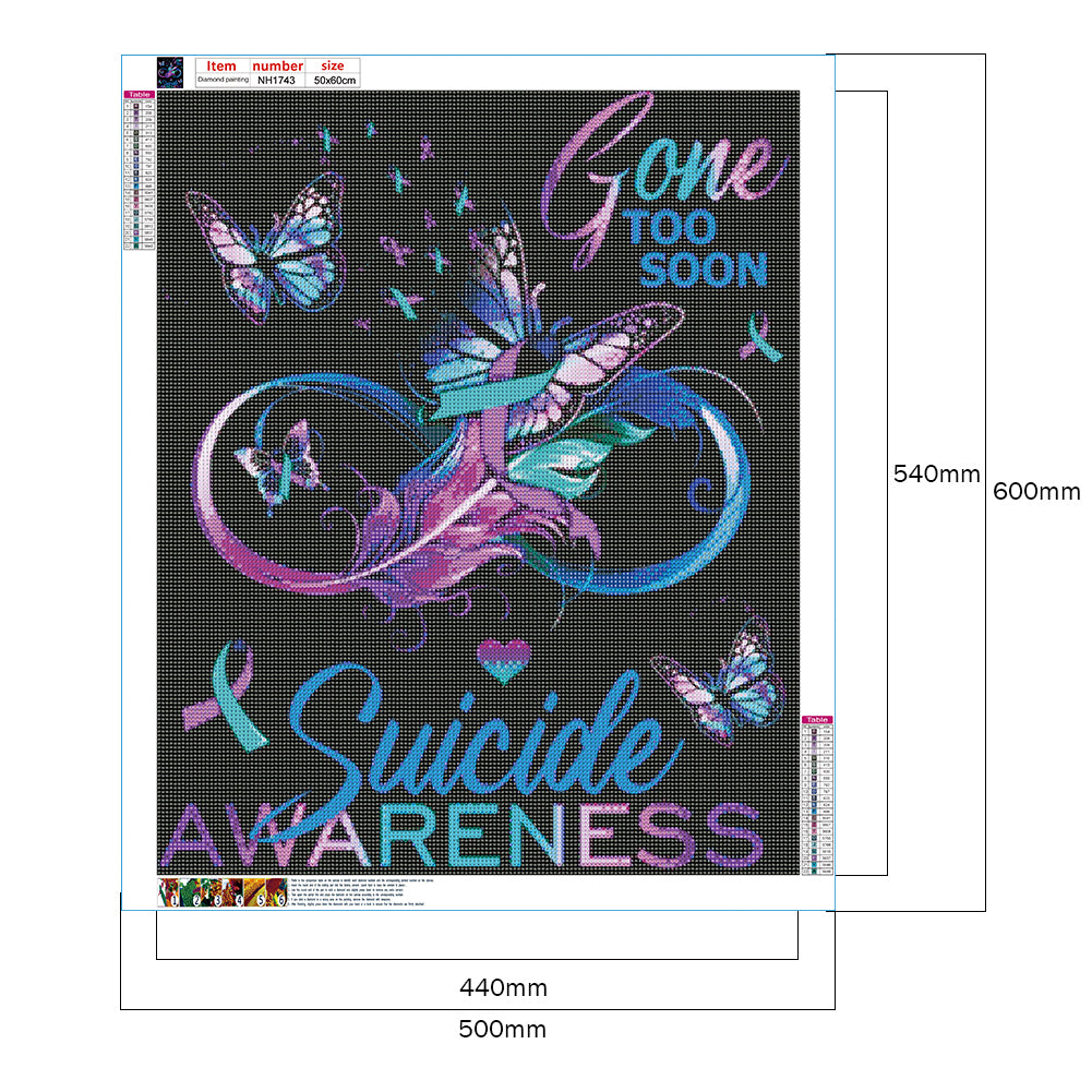 Purple English Butterfly - Full Round Drill Diamond Painting 50*60CM