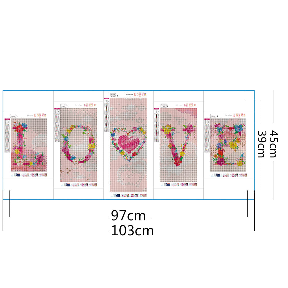 Love - Full Round Drill Diamond Painting 103*45CM