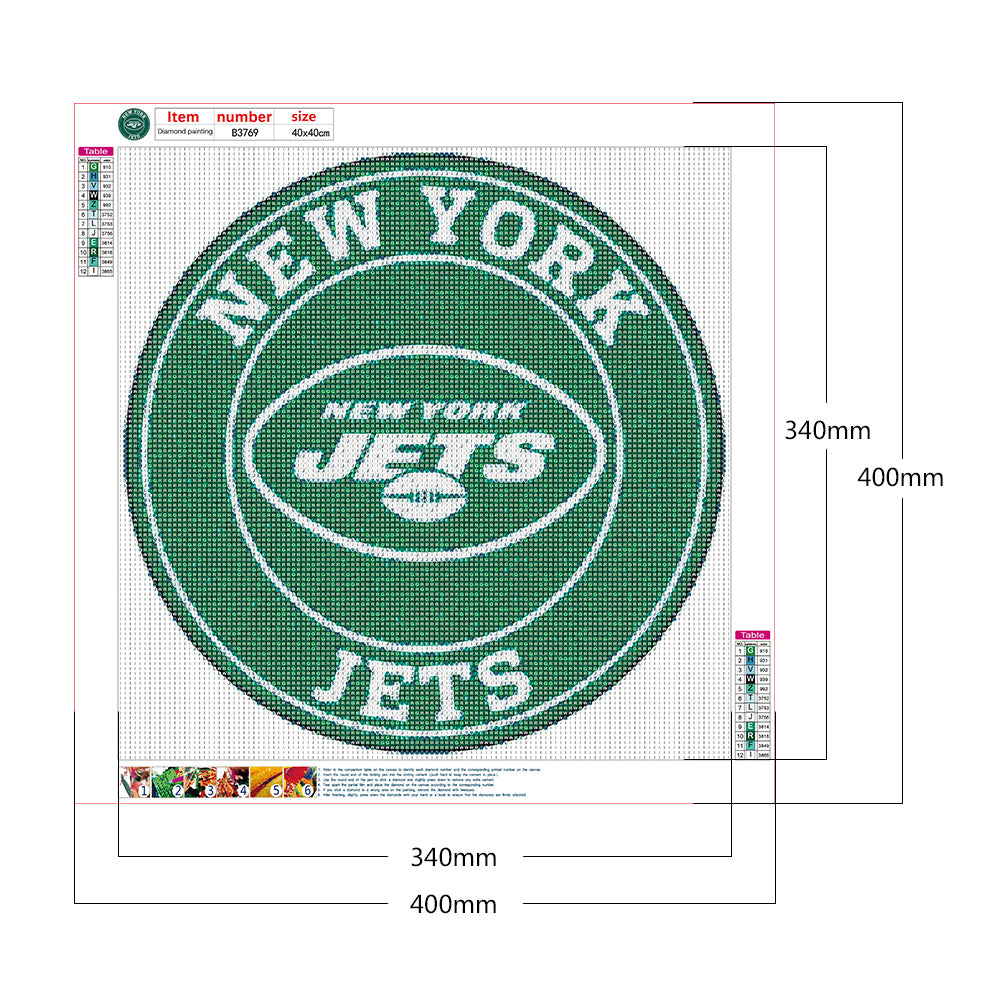 New York Jets Emblem - Full Round Drill Diamond Painting 40*40CM