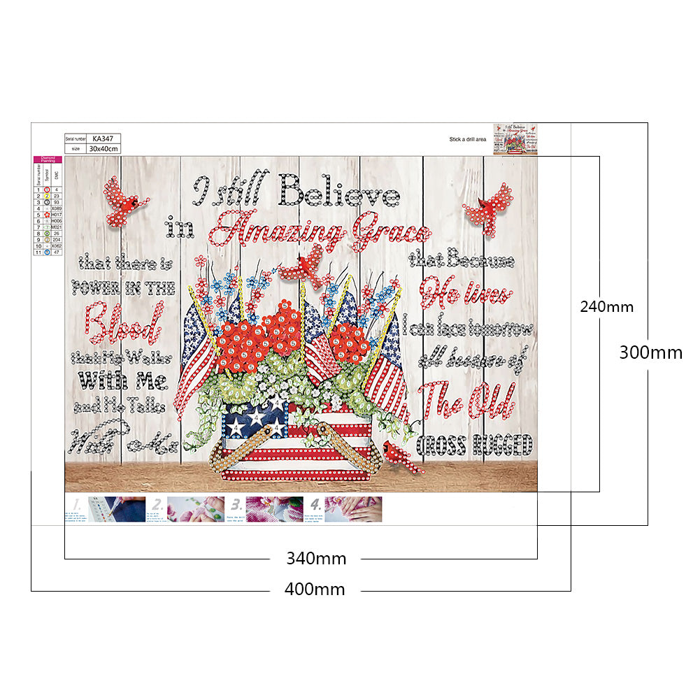Flowers And Herbs In English - Special Shaped Drill Diamond Paiting 40*30cm
