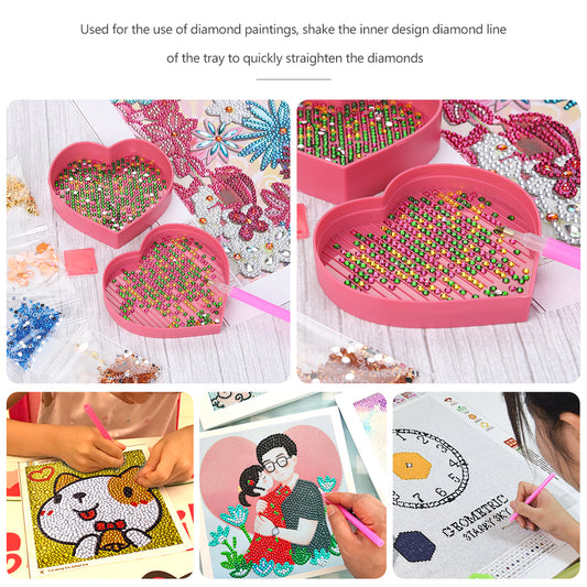 3pcs Plastic Diamond Painting Beading Plates Handwork Rhinestone Drill Tray