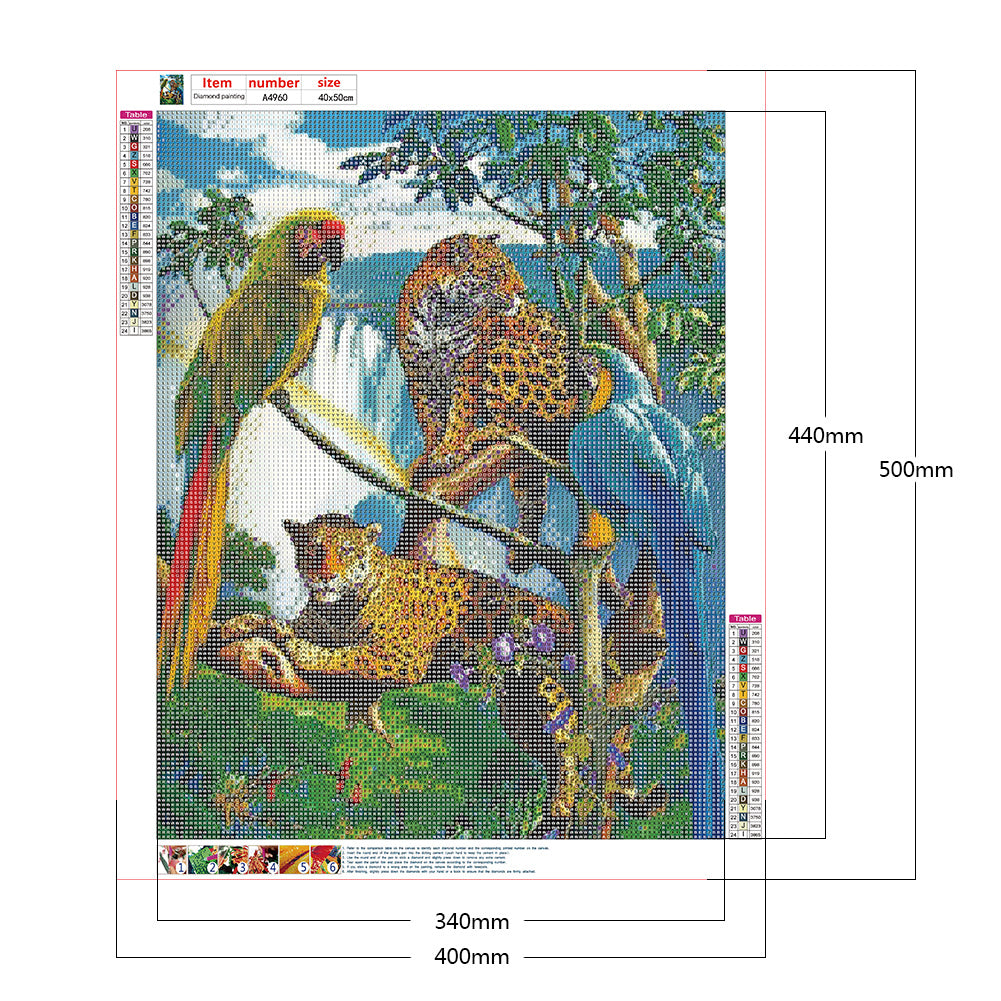 Leopard Parrot - Full Round Drill Diamond Painting 40*50CM