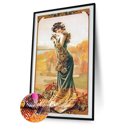 Retro Woman - Full Round Drill Diamond Painting 30*60CM