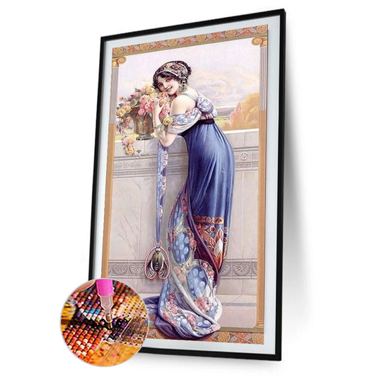 Retro Woman - Full Round Drill Diamond Painting 30*60CM
