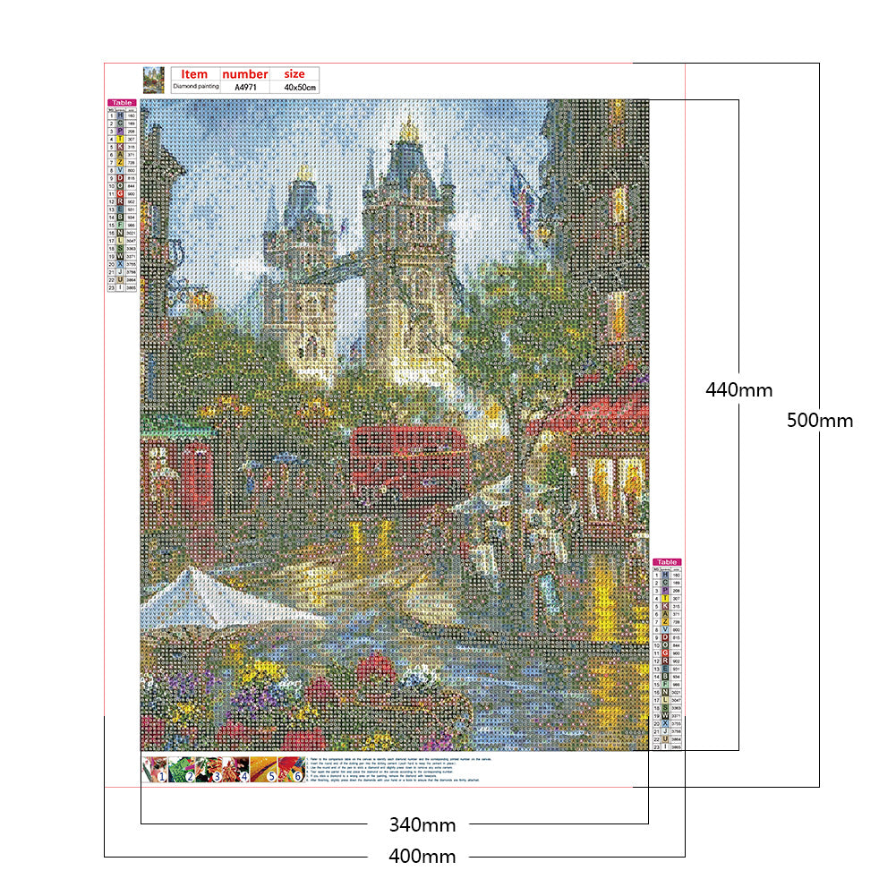 City Street View - Full Round Drill Diamond Painting 40*50CM