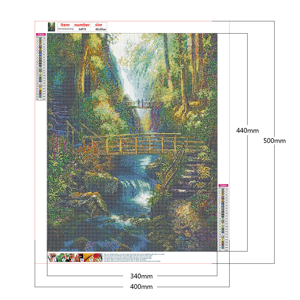 Mountain River - Full Round Drill Diamond Painting 40*50CM