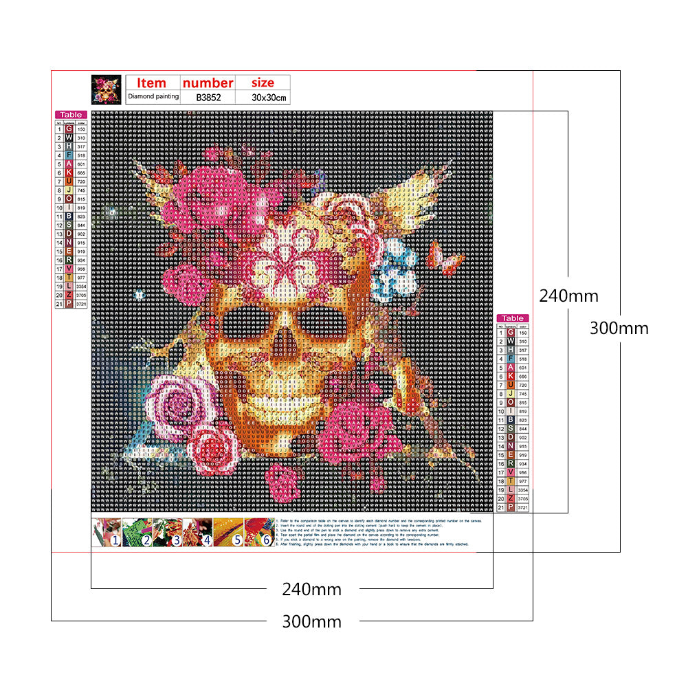 Skull Series - Full Round Drill Diamond Painting 30*30CM