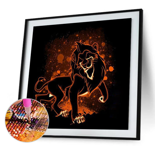 Silhouette Lion - Full Square Drill Diamond Painting 30*30CM