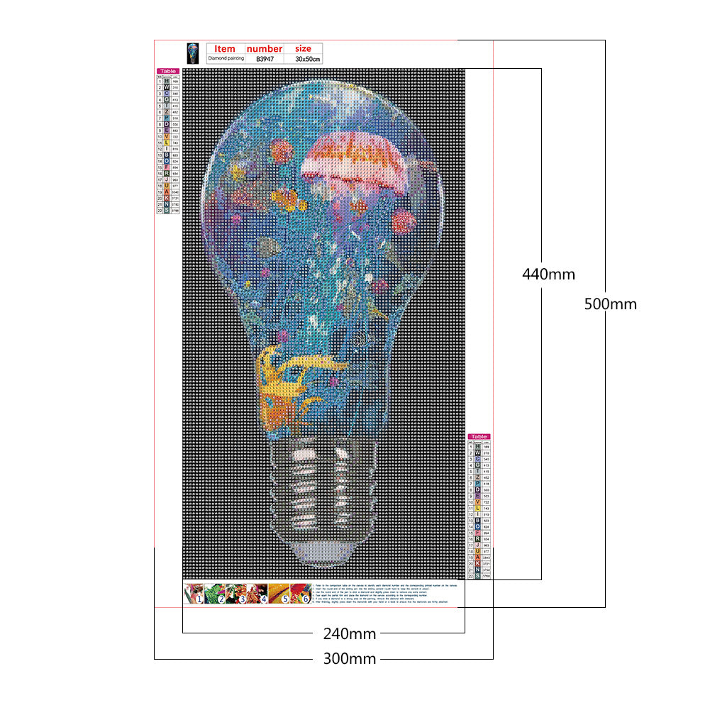 Bulb Ocean - Full Round Drill Diamond Painting 30*50CM