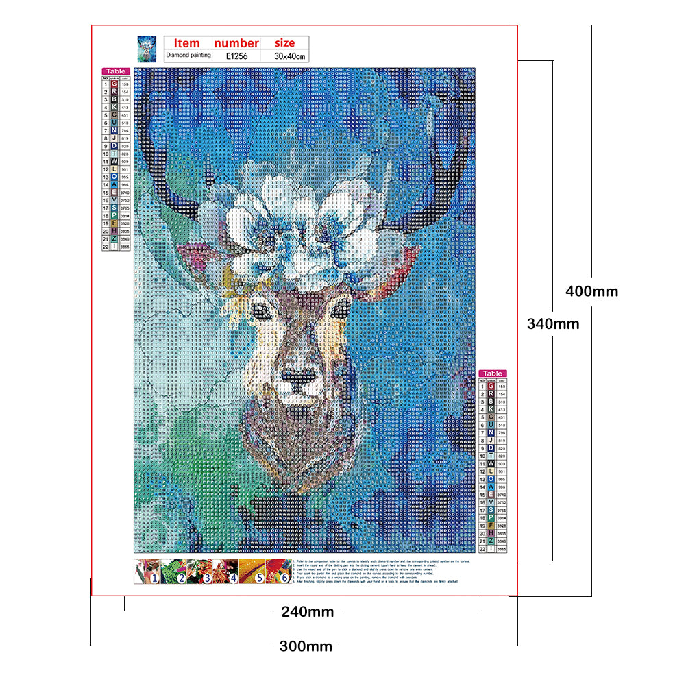 Deer - Full Round Drill Diamond Painting 30*40CM