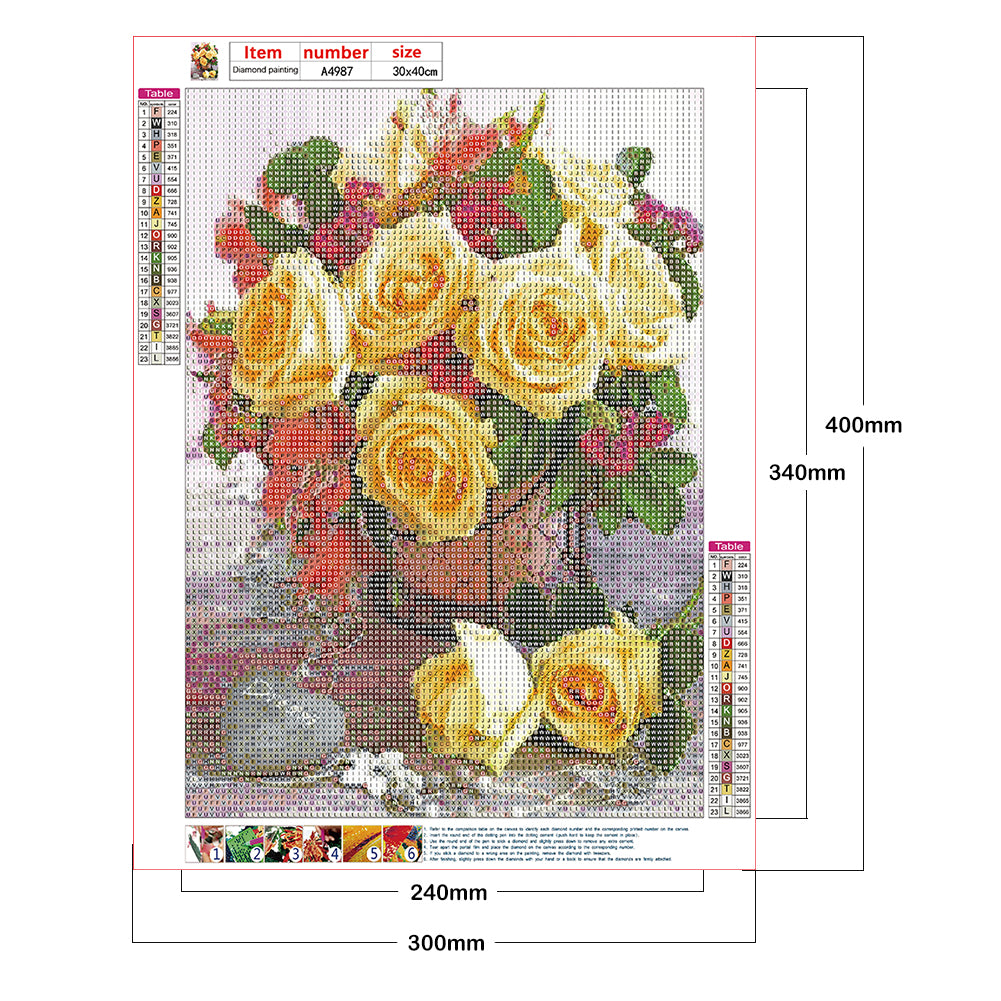 Bouquet - Full Round Drill Diamond Painting 30*40CM