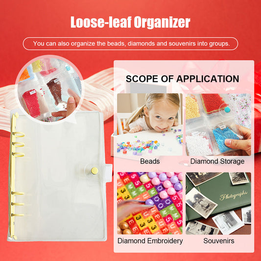 Diamond Painting Storage Book Beads Container Clear Loose Leaf A5 Binder