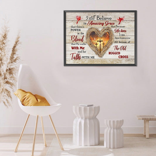 Cross Love In English - Full Round Drill Diamond Painting 50*40CM