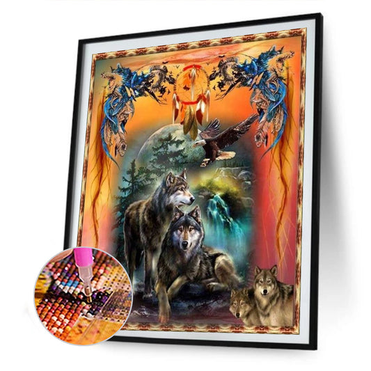 Wolf Pack 30*40CM(Canvas) Full Round Drill Diamond Painting