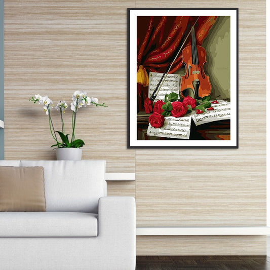 Violin 30*40CM(Canvas) Full Round Drill Diamond Painting