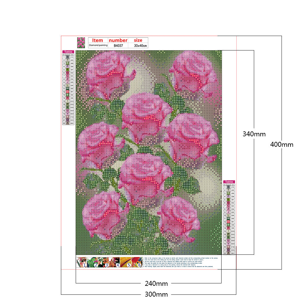 Flowers 30*40CM(Canvas) Full Round Drill Diamond Painting