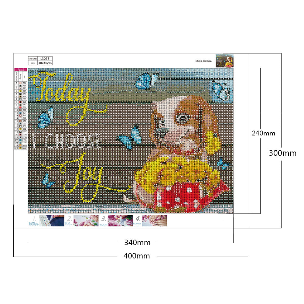 Dog English 40*30CM(Canvas) Full Round Drill Diamond Painting