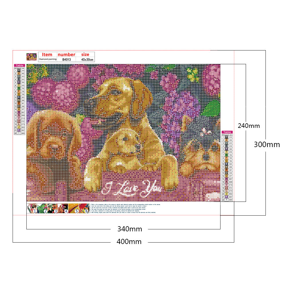 Dog 40*30CM(Canvas) Full Round Drill Diamond Painting