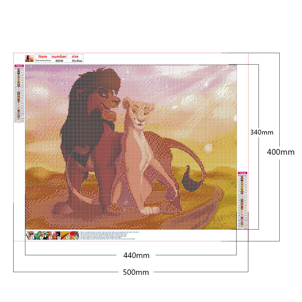 Lion King 50*40CM(Canvas) Full Round Drill Diamond Painting