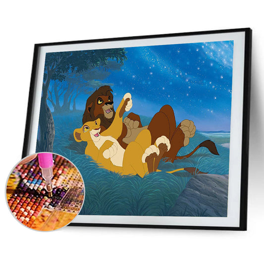 Lion King 50*40CM(Canvas) Full Round Drill Diamond Painting