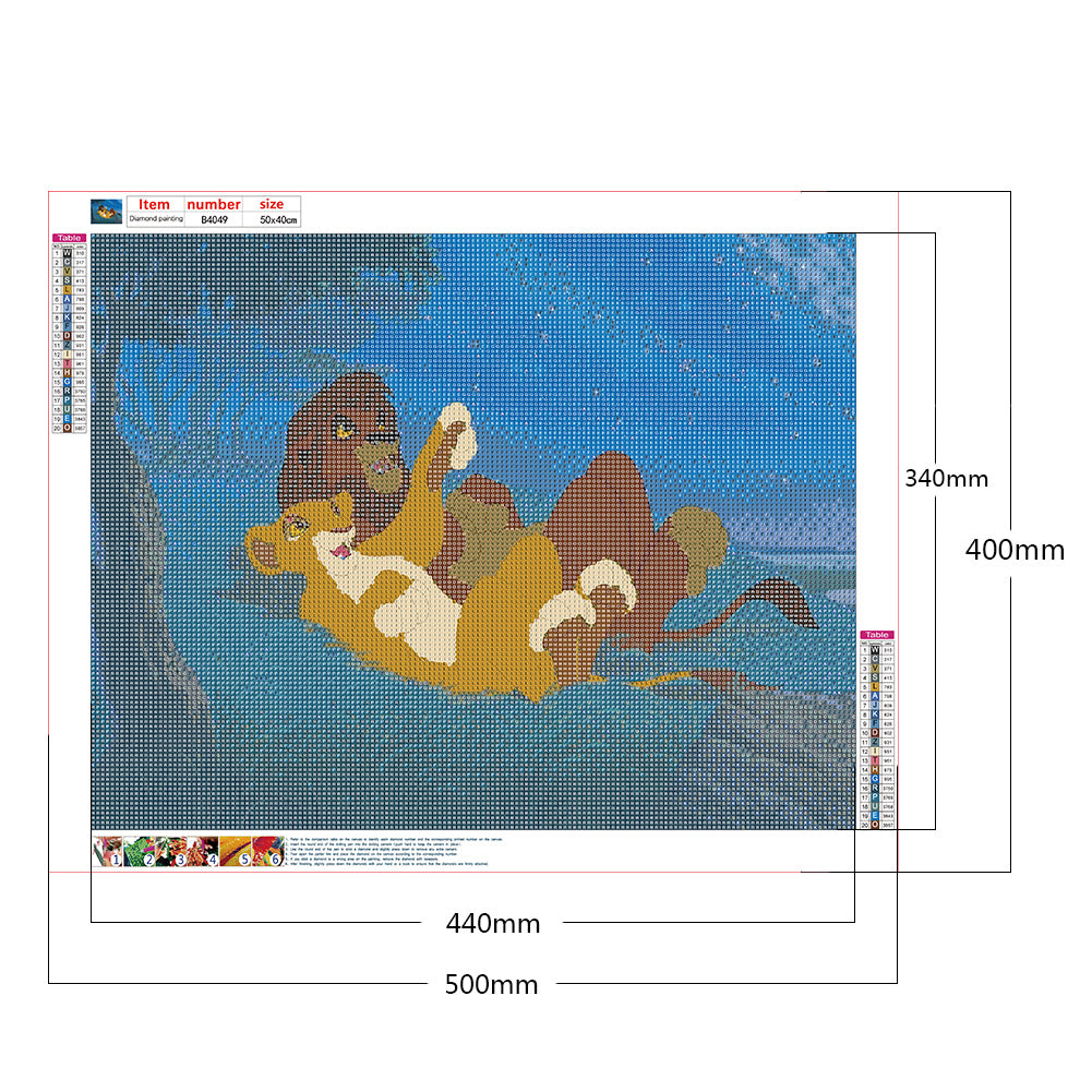 Lion King 50*40CM(Canvas) Full Round Drill Diamond Painting