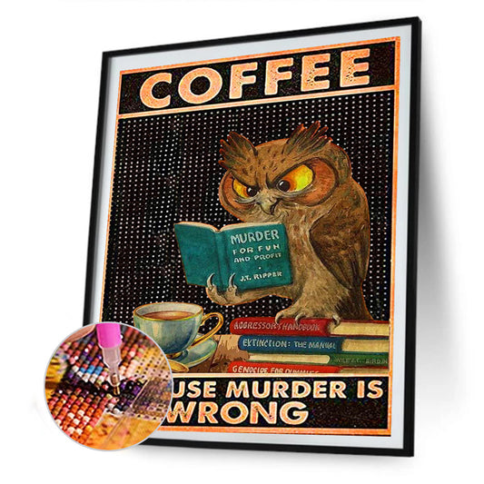 Owl 30*40CM(Canvas) Full Round Drill Diamond Painting